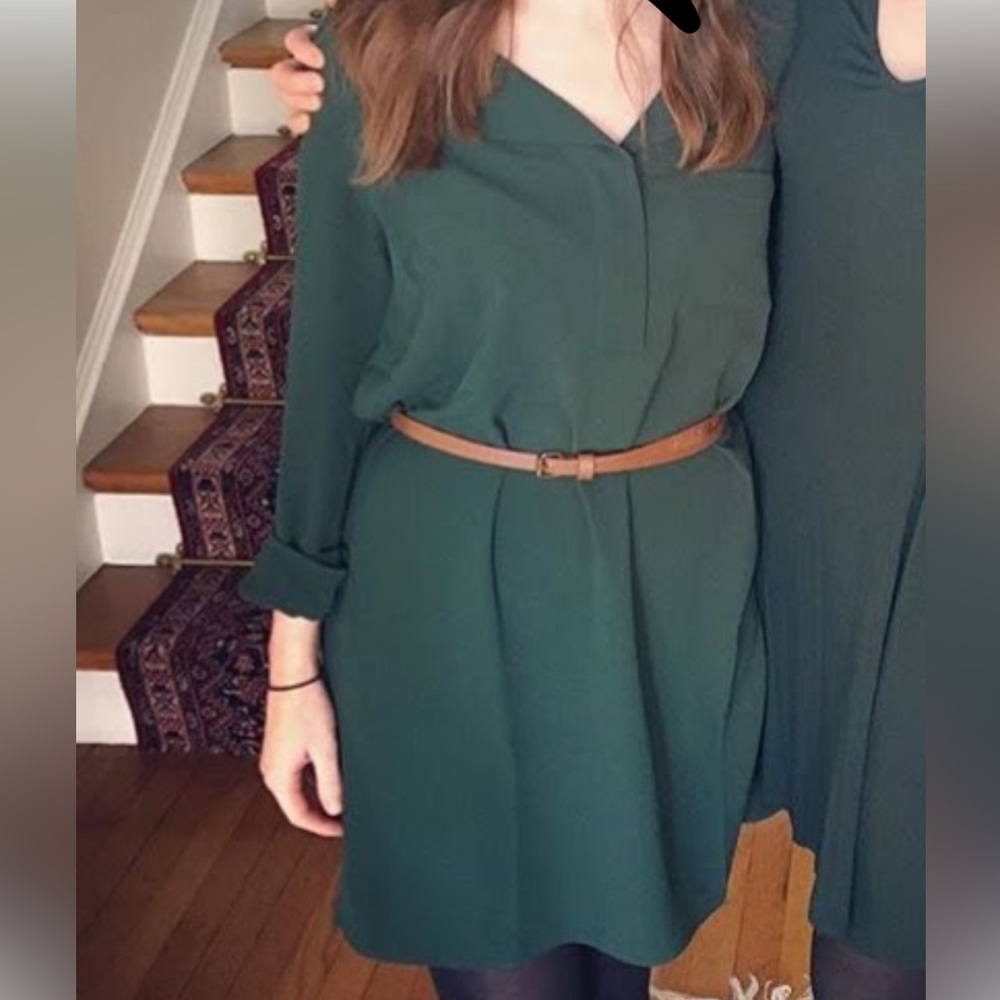 Elegant Green Belted Dress